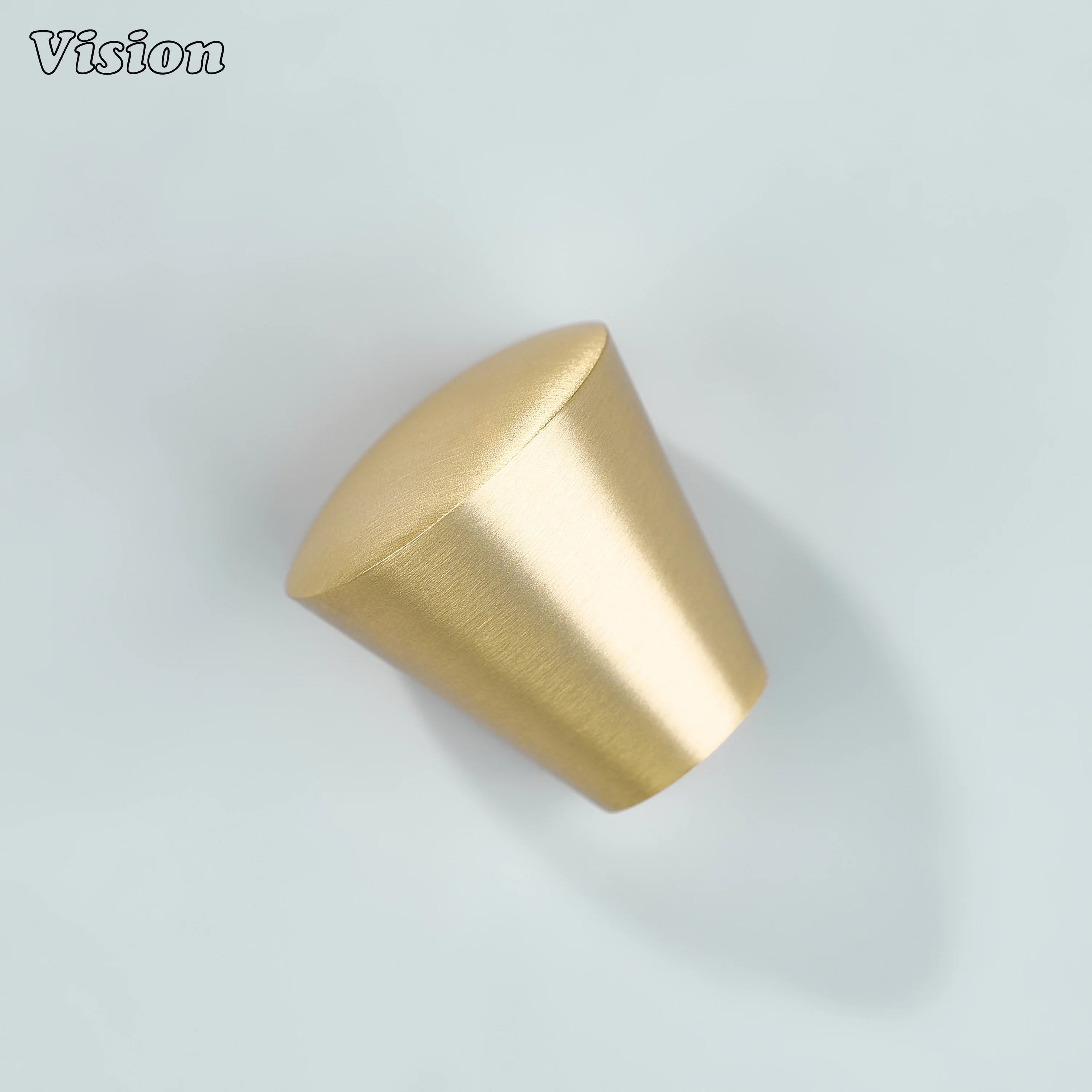 Gold modern cabinet knob in plain brass finish for kitchen drawers