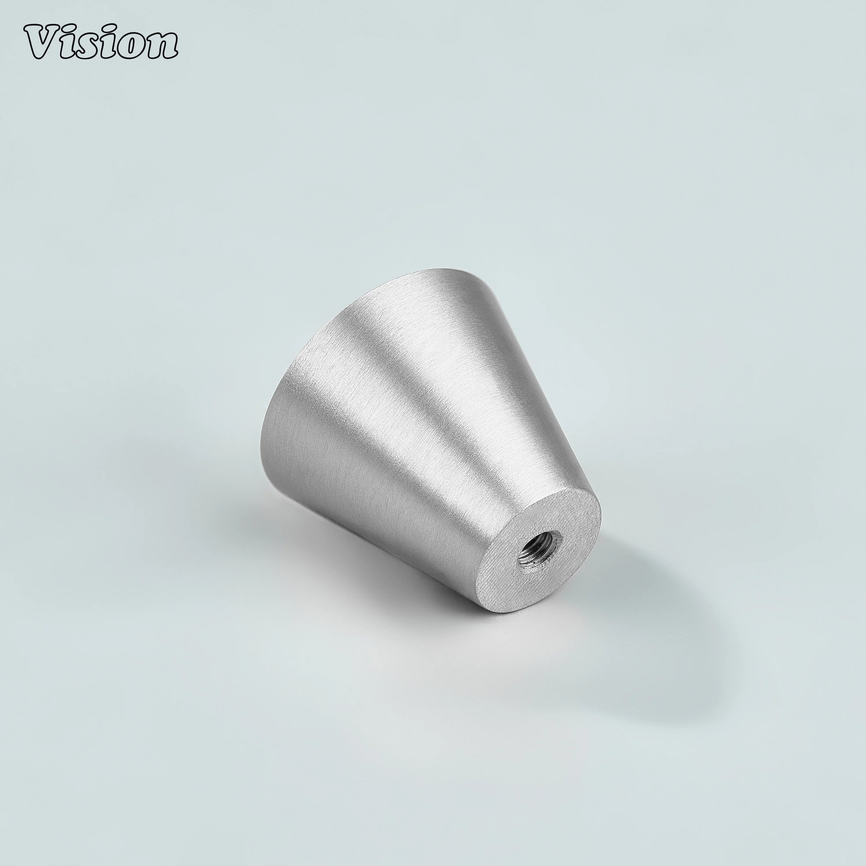 Silver tapered cone cabinet knob for modern drawers