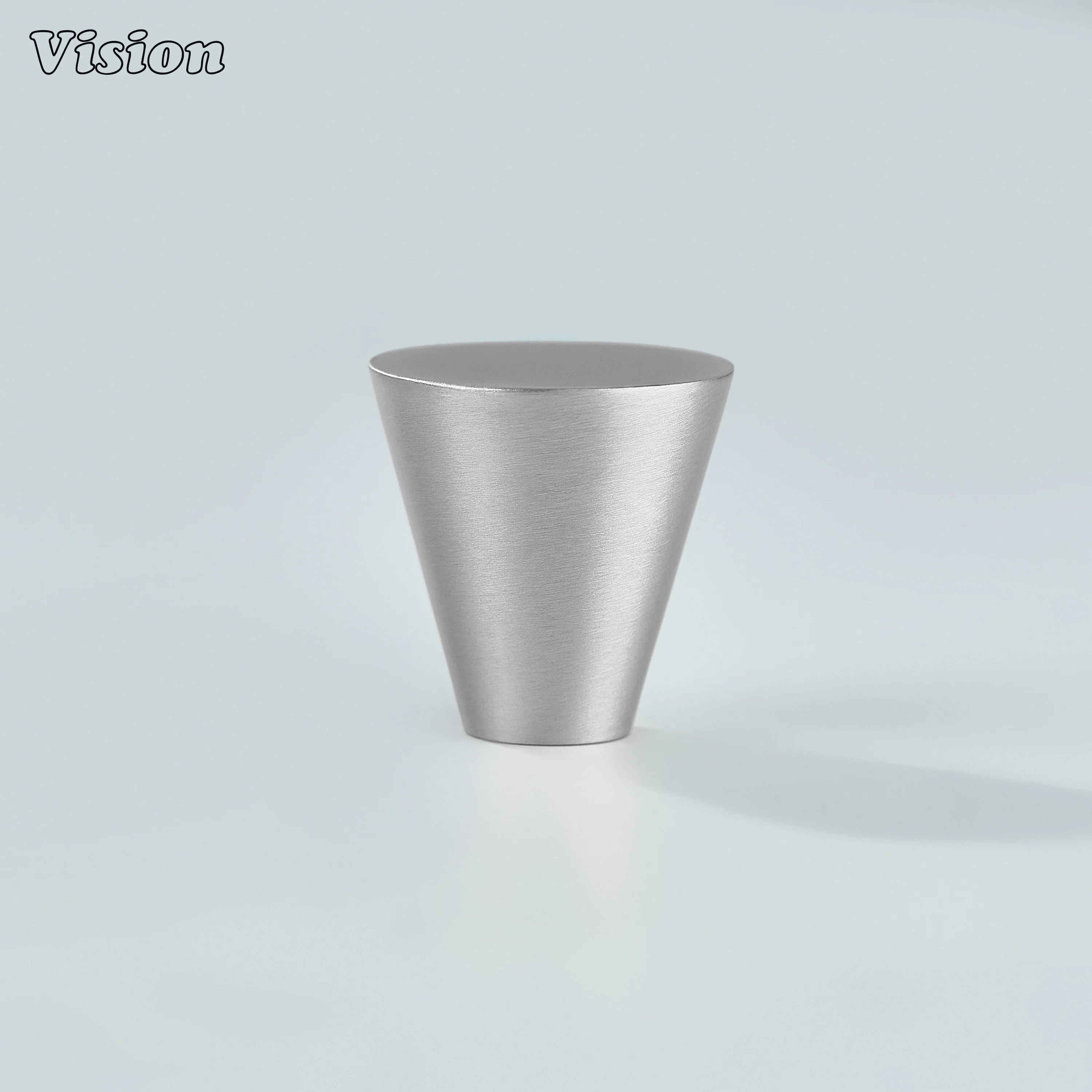 Solid brass cone cabinet knob in Silver finish for drawers and furniture