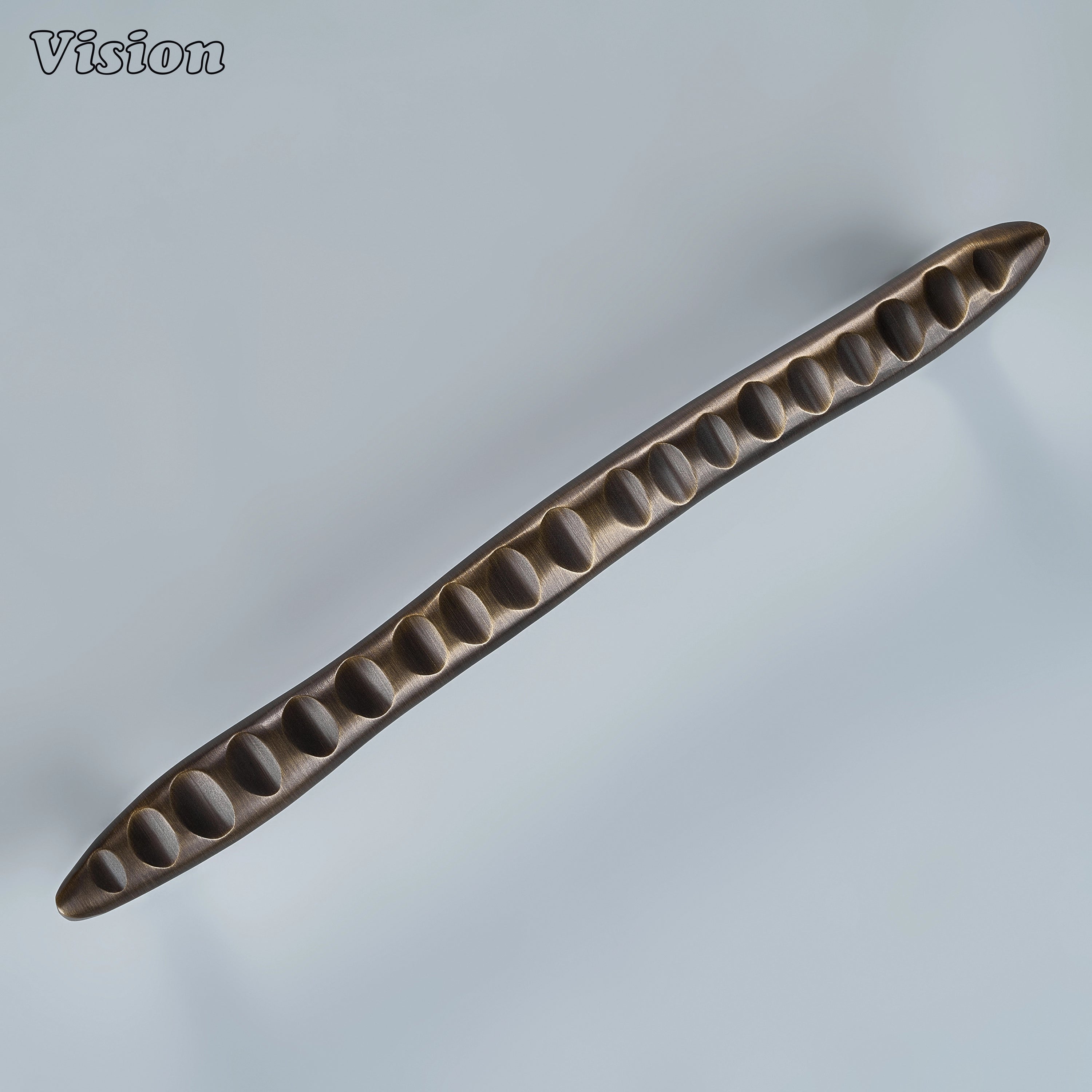 Antique bronze cabinet handle featuring a tactile wave surface for modern dressing tables