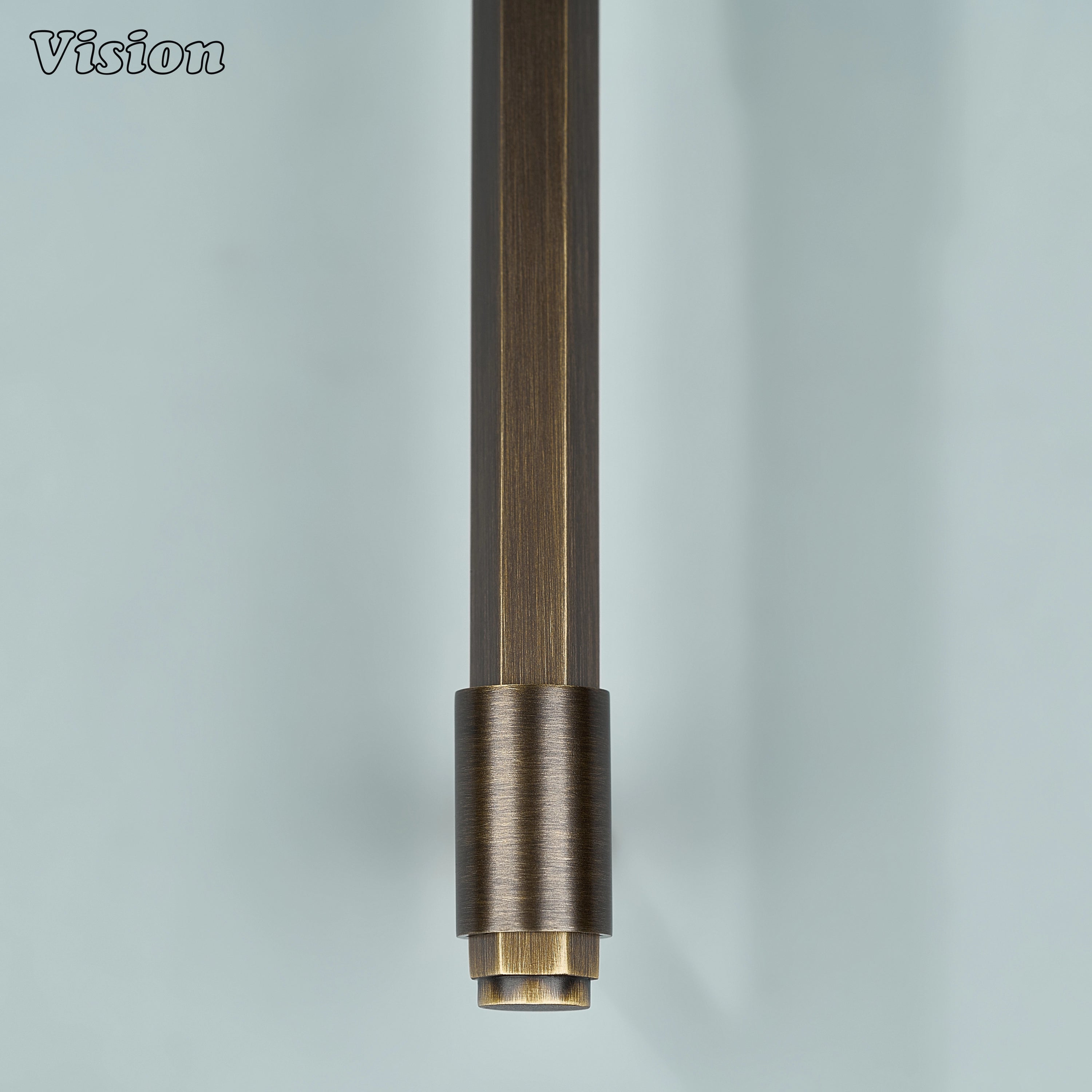 Antique Bronze hexagonal cabinet handle with ring detailed cone supports for storage cabinets