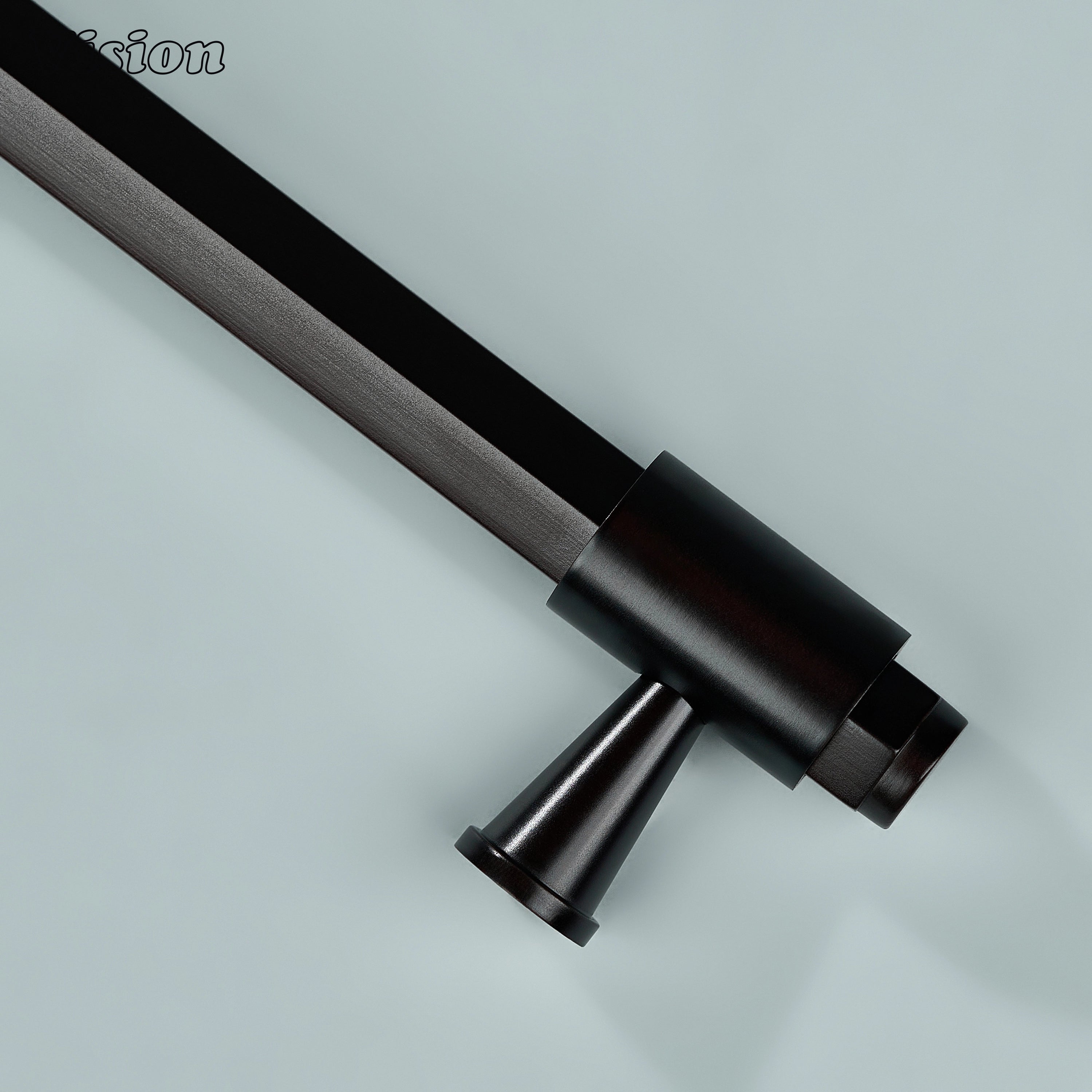 Oil Rubbed Bronze brass cabinet handle featuring cone-shaped supports and decorative ring details
