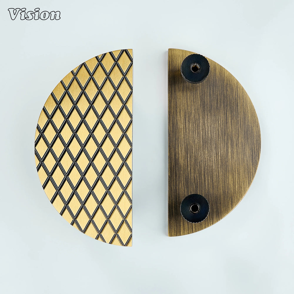 Triumph Diamond Knurled Brass Half Moon Cabinet Handle - Antique Bronze ...