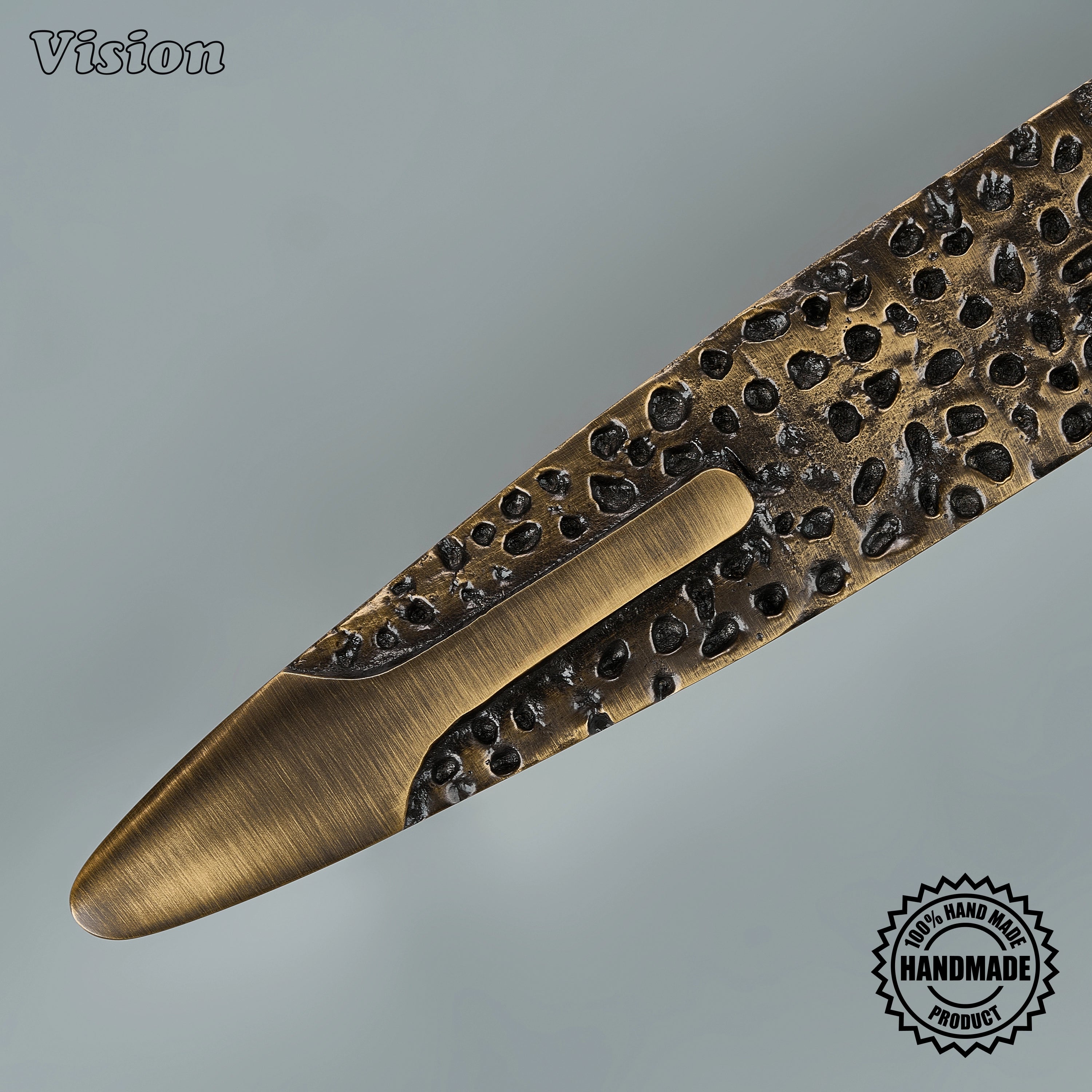 Antique Bronze textured solid brass cabinet pull with elongated bar profile for custom furniture and storage cabinets.