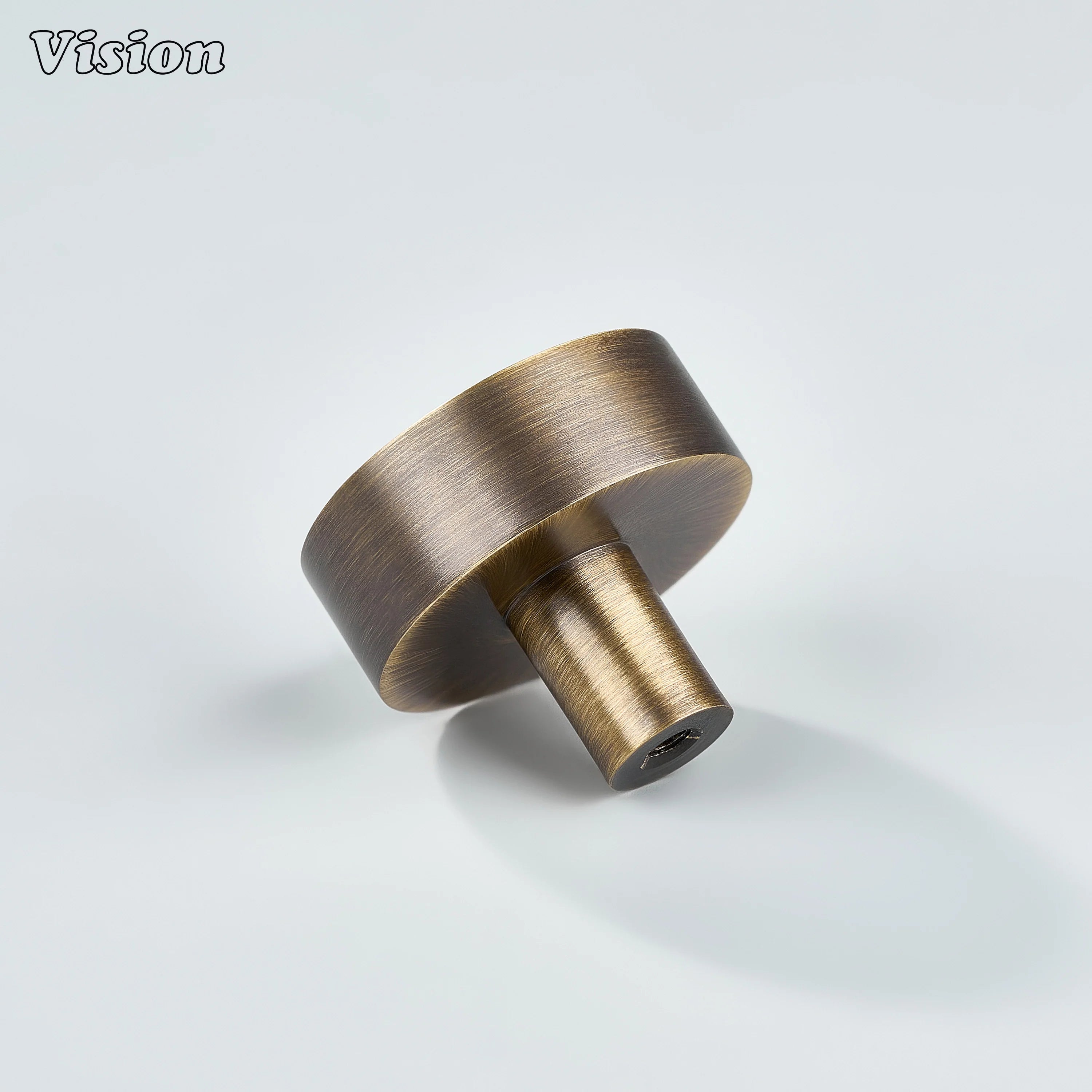 Antique Bronze smooth profile cabinet knob with circular form for cupboards
