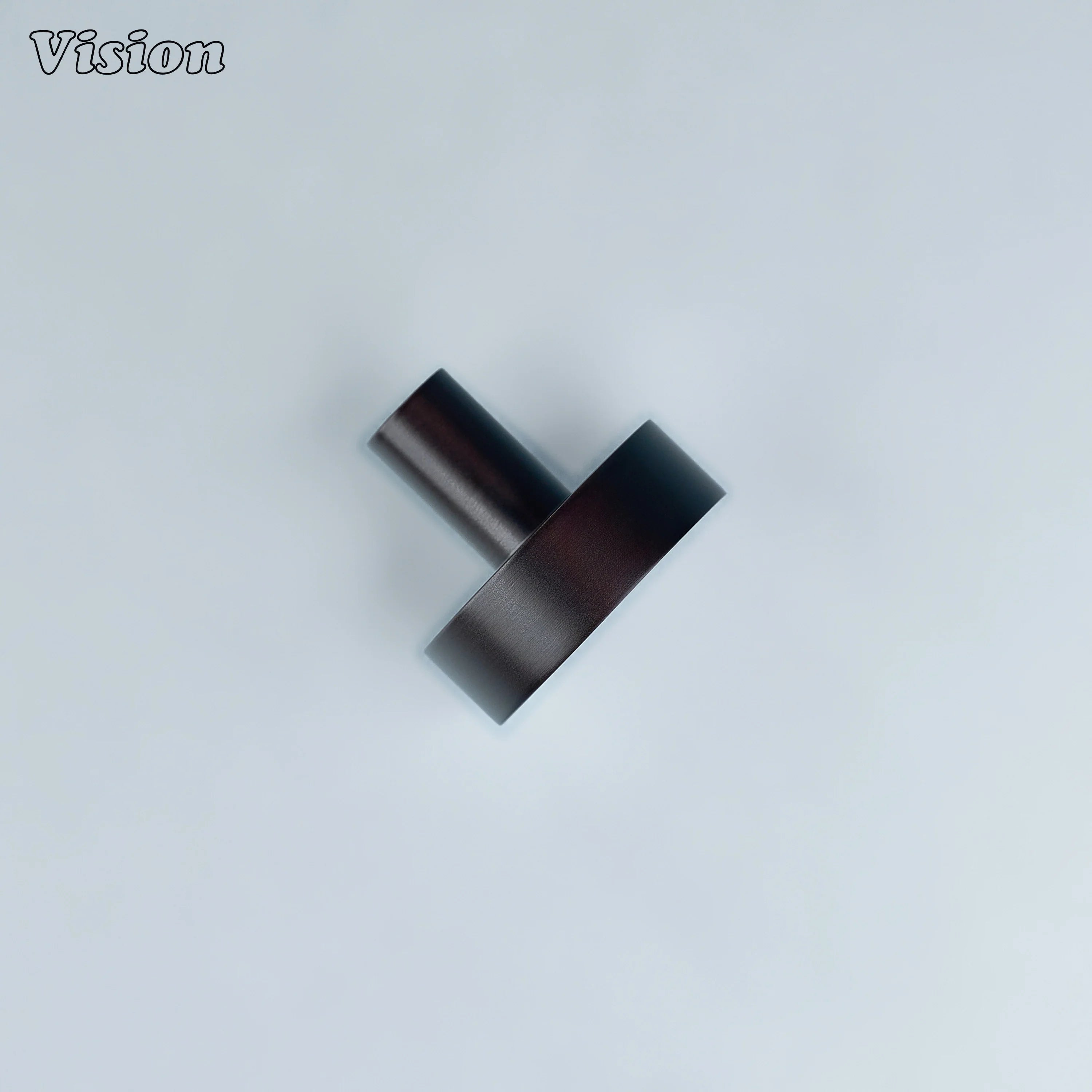 Oil Rubbed Bronze solid brass round cabinet knob with flat plain profile for cabinets