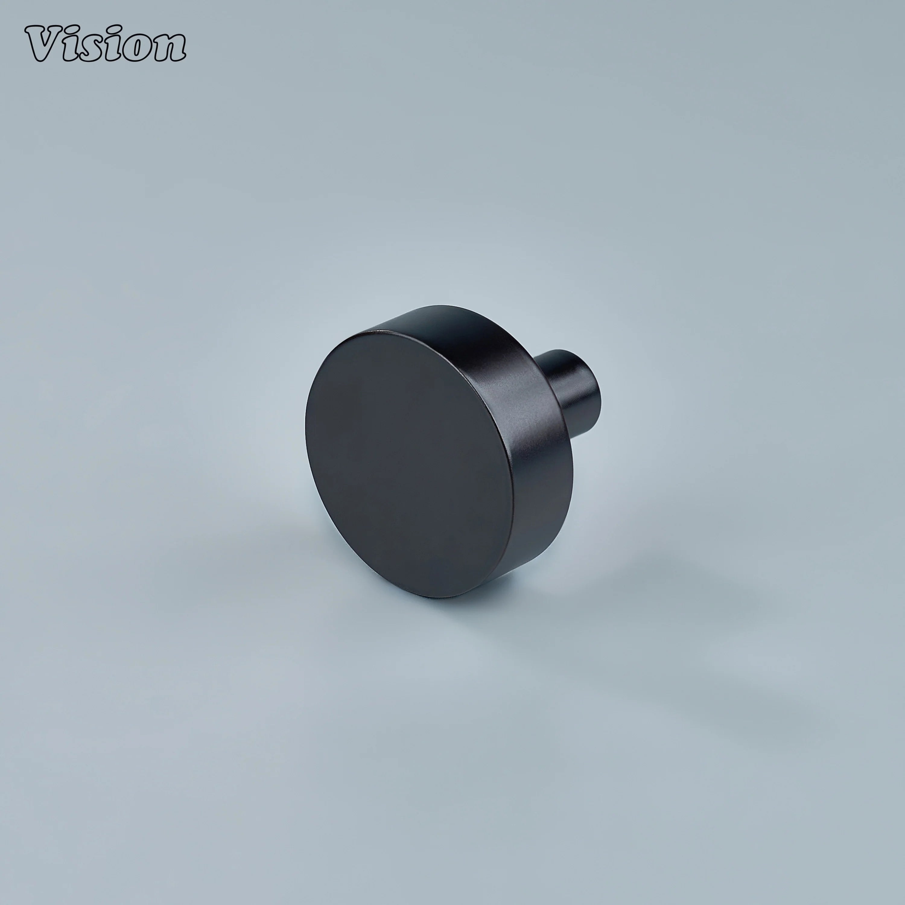 Oil Rubbed Bronze solid brass cabinet knob with flat round design for kitchens