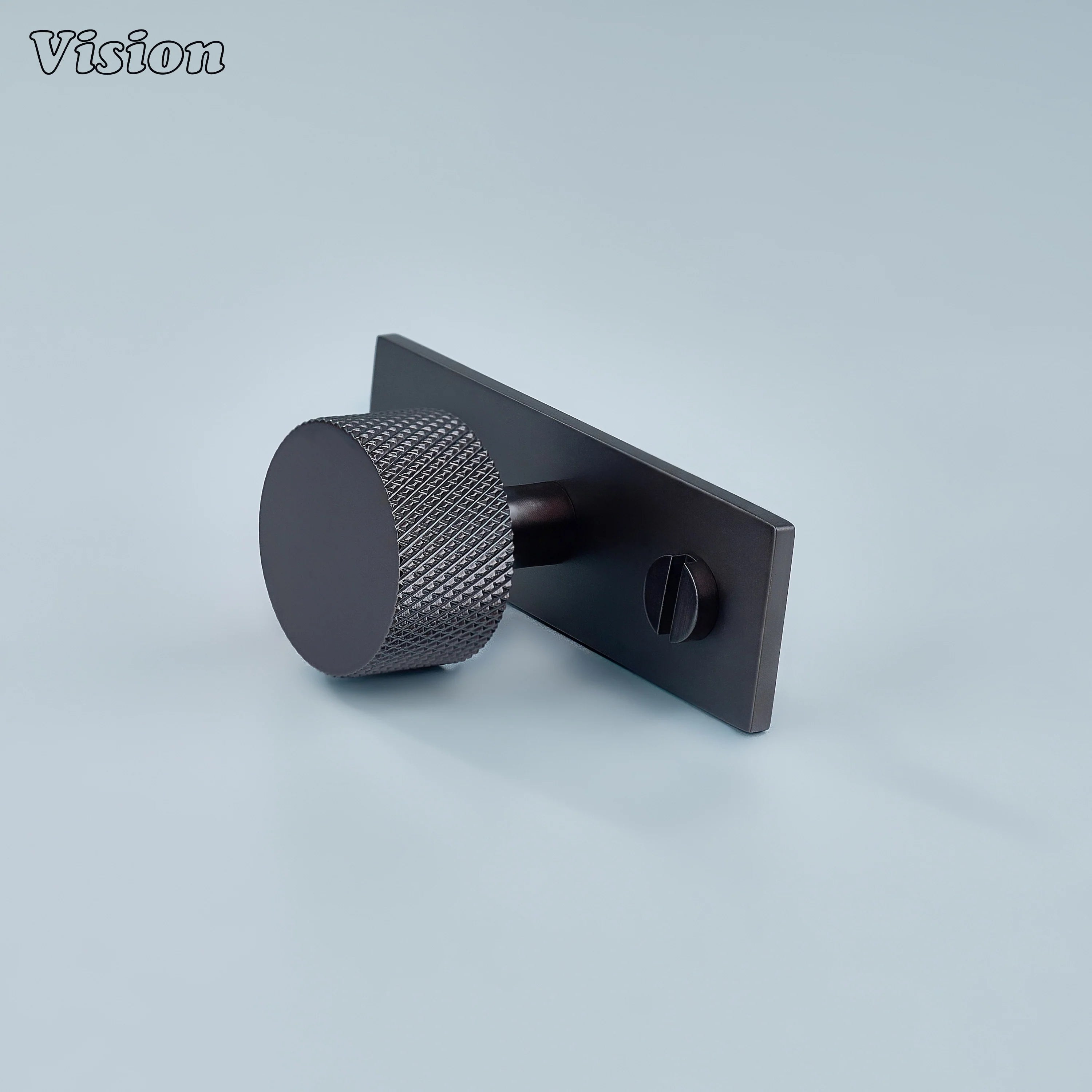 Oil Rubbed Bronze cabinet knob with knurled round profile for furniture