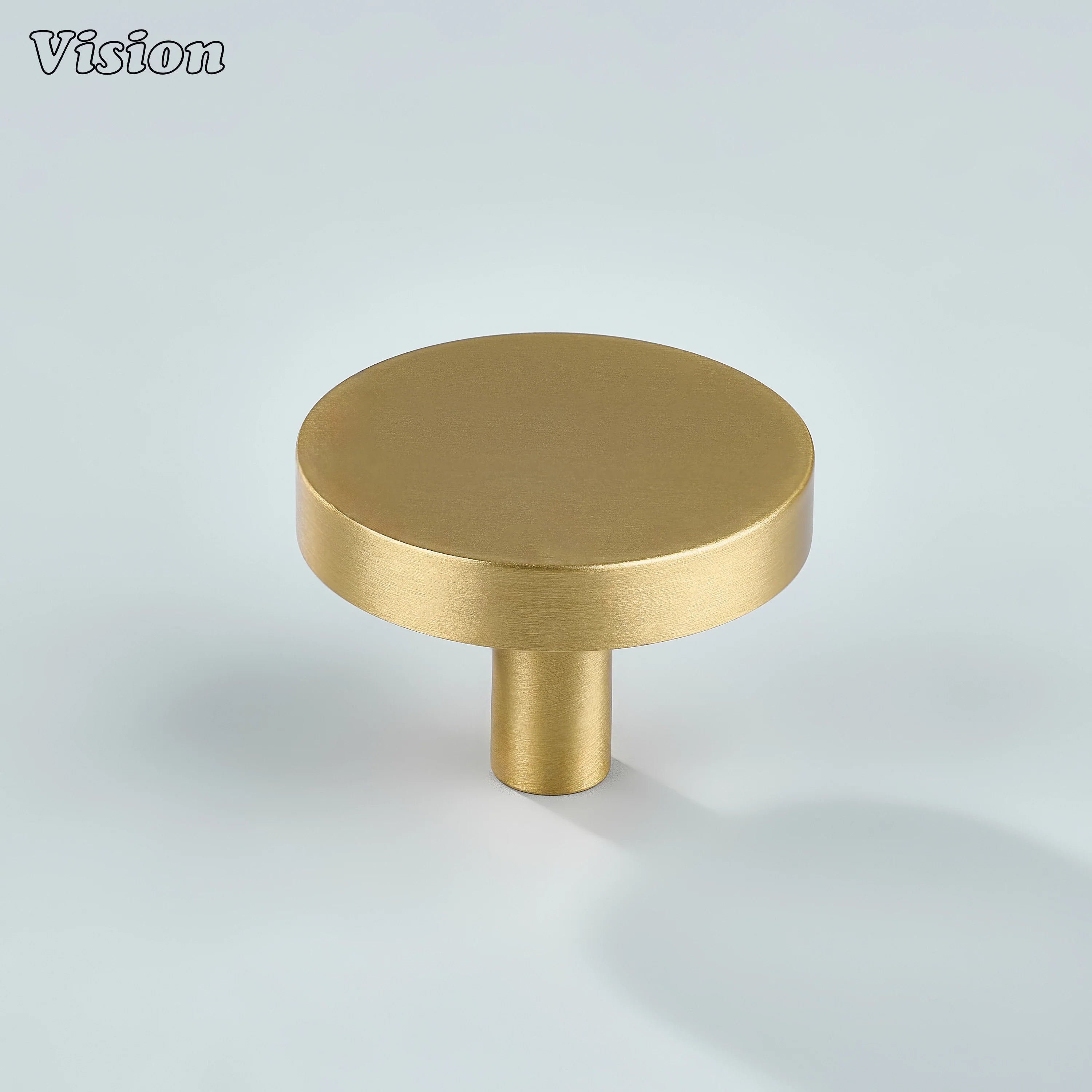 Gold solid brass cabinet knob round top design for modern furniture units