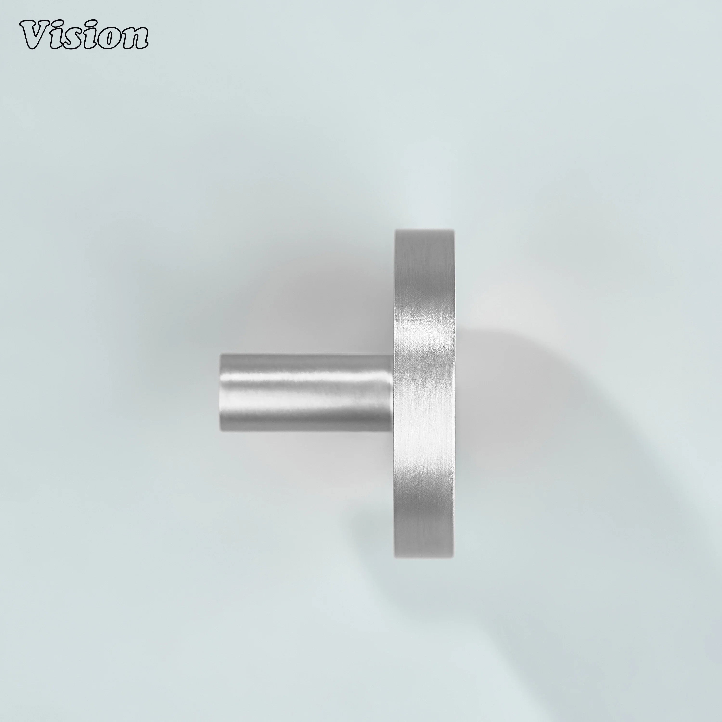 Silver solid brass cabinet knob minimalist round design for wardrobes