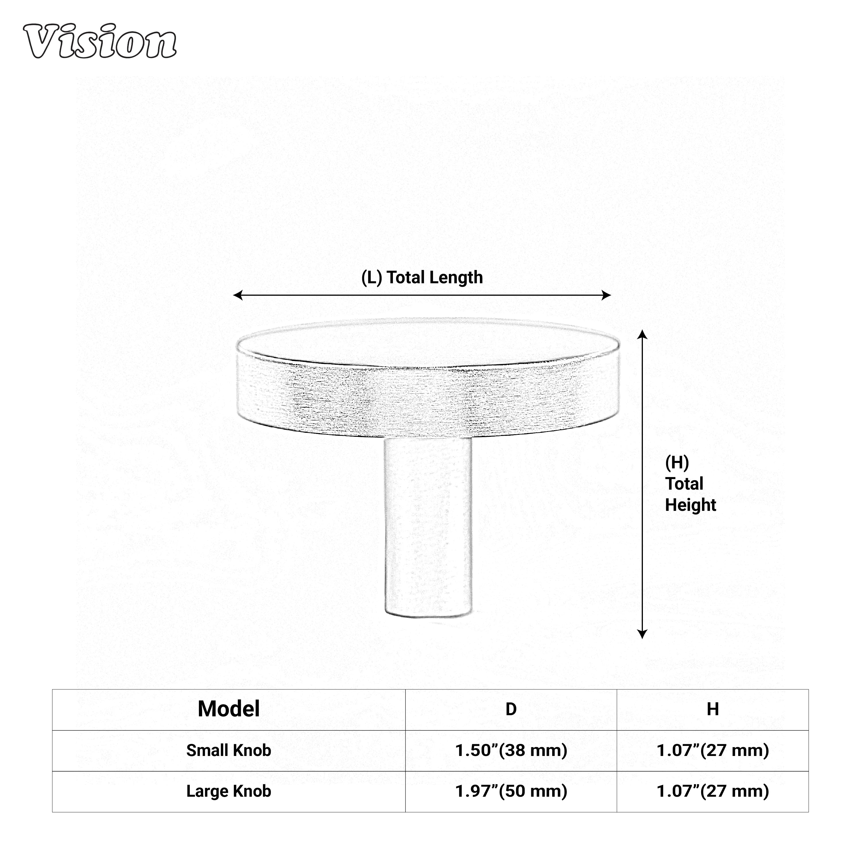 Silver plain brass round cabinet knob with cylinder leg for interior drawers