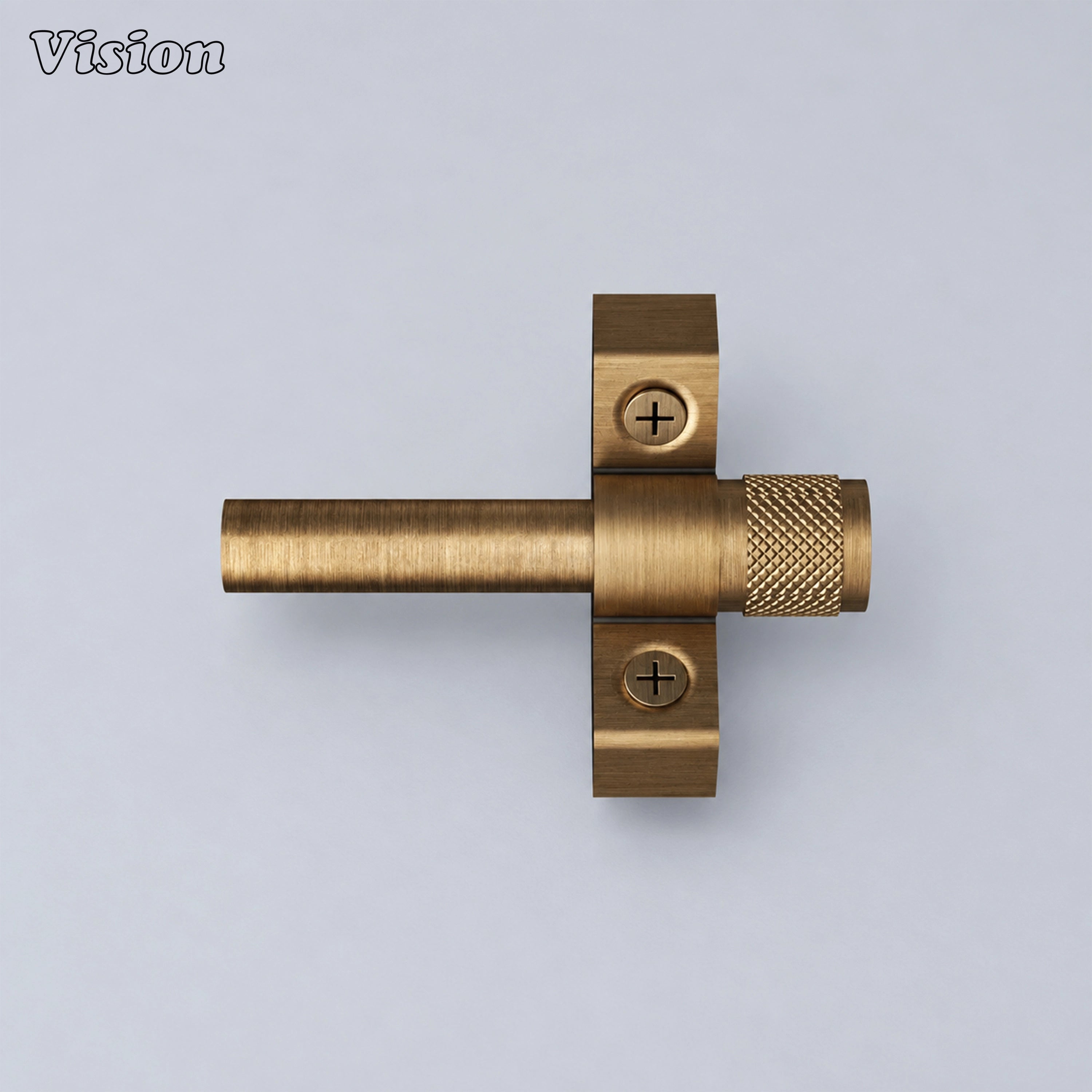 Antique bronze heavy-duty stair rod runner with solid brass angled brackets for carpeted stairs