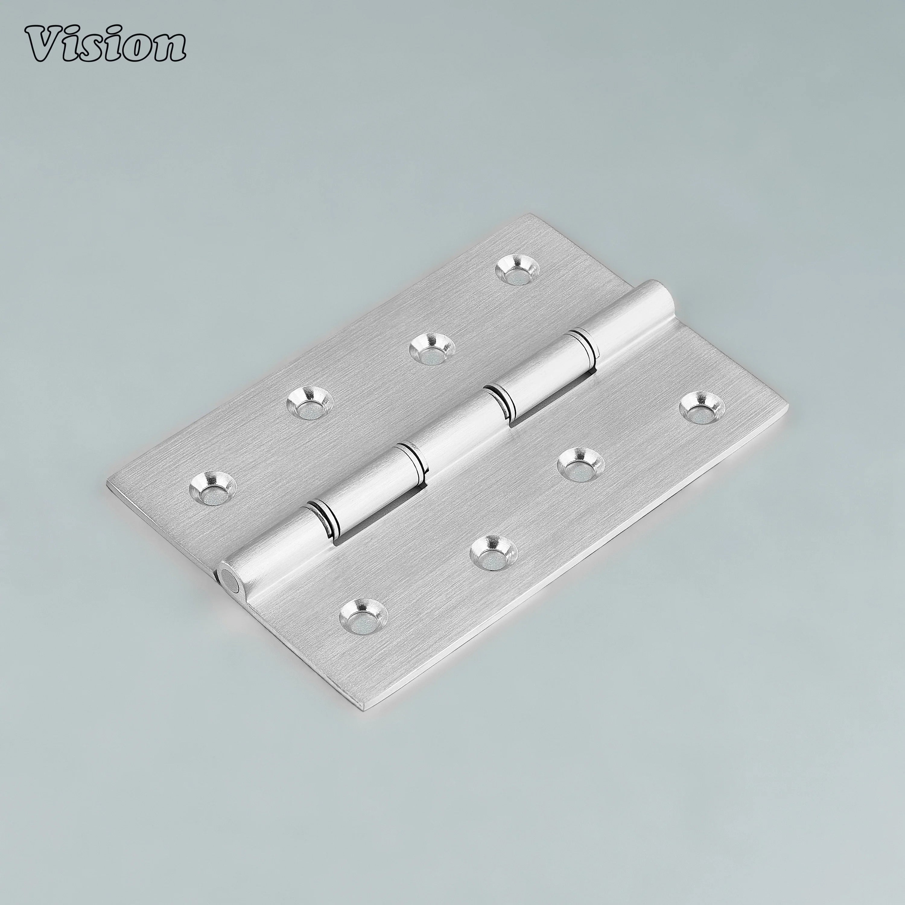 Silver brass cabinet hinge with plain profile for kitchen cabinets