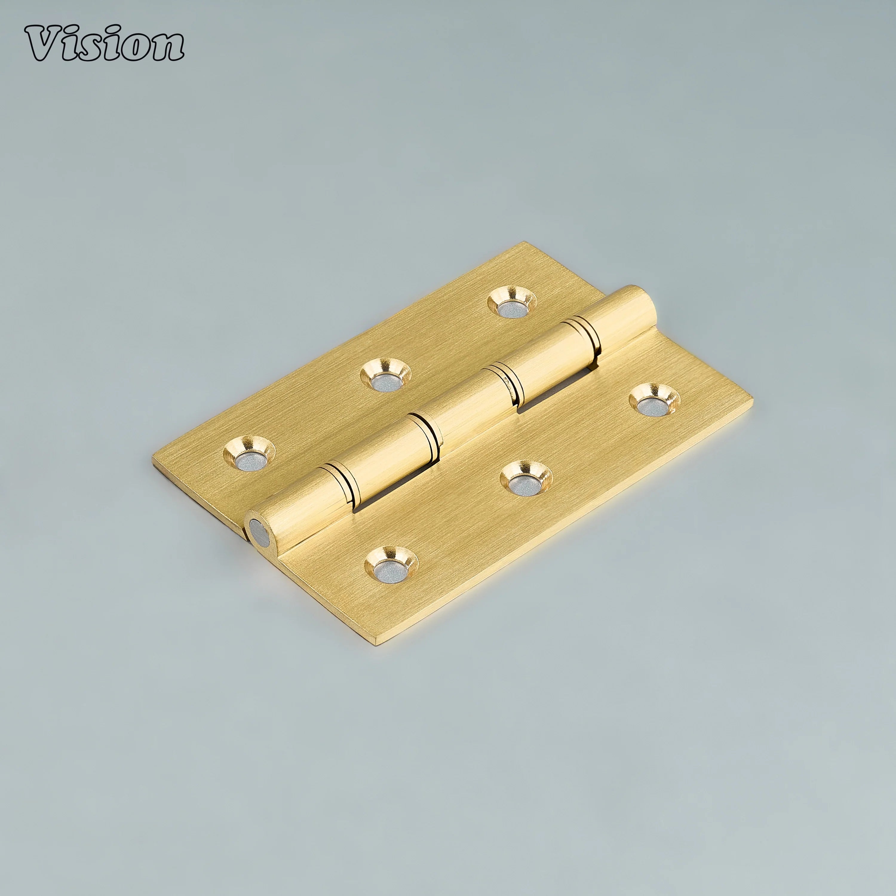 Gold plain brass cabinet hinge with washer knuckle for kitchen cabinets