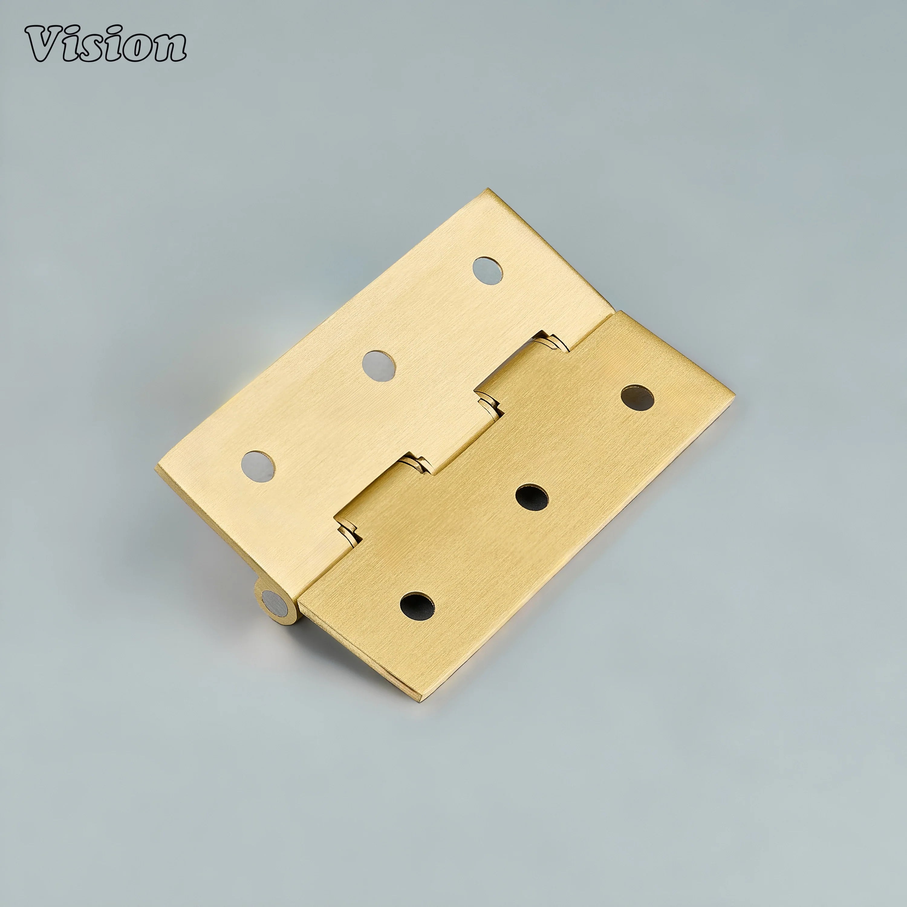 Gold plain brass cabinet hinge designed for wooden kitchen cabinetry