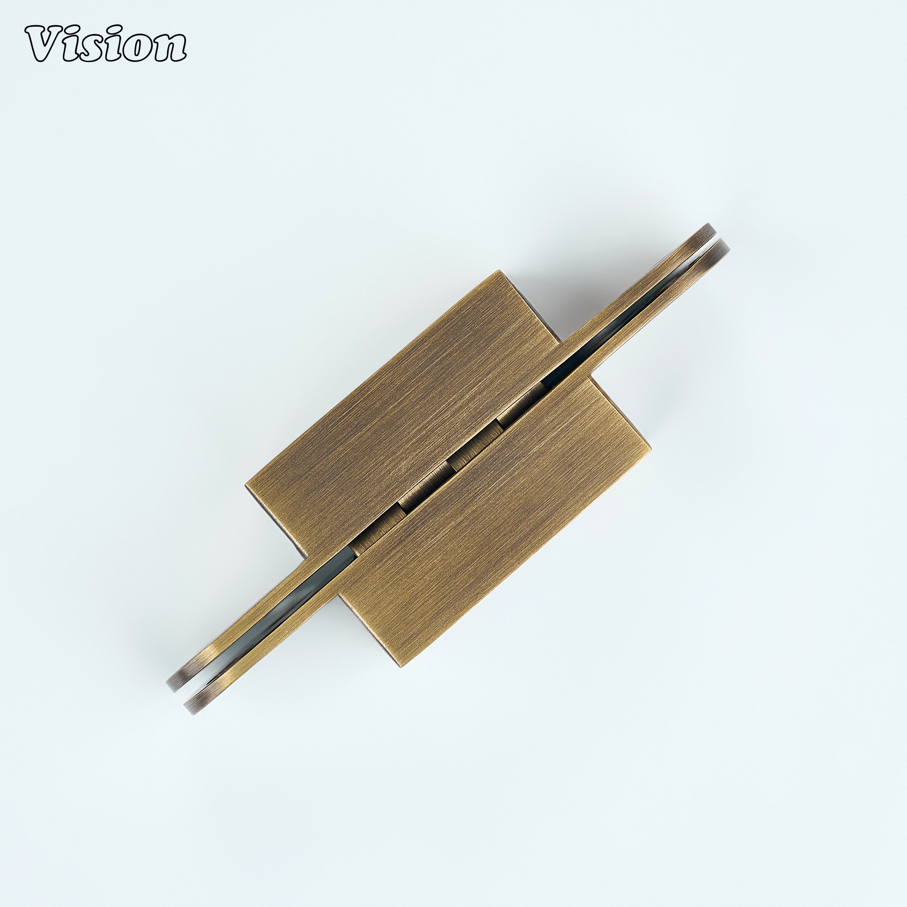 Antique Bronze premium invisible hinge with rounded mounting wings for modern wardrobes, cabinets and furniture installations